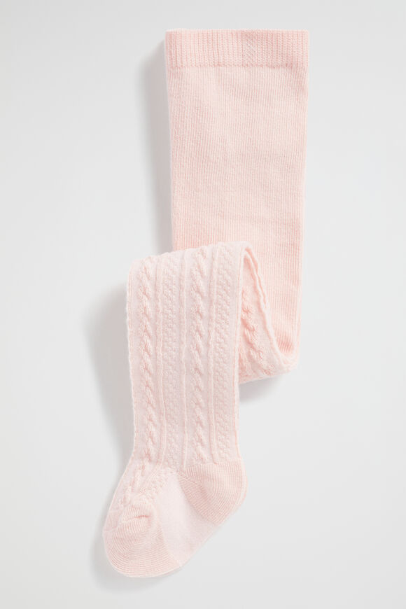 Cable Knit Tights  Dusty Rose  hi-res