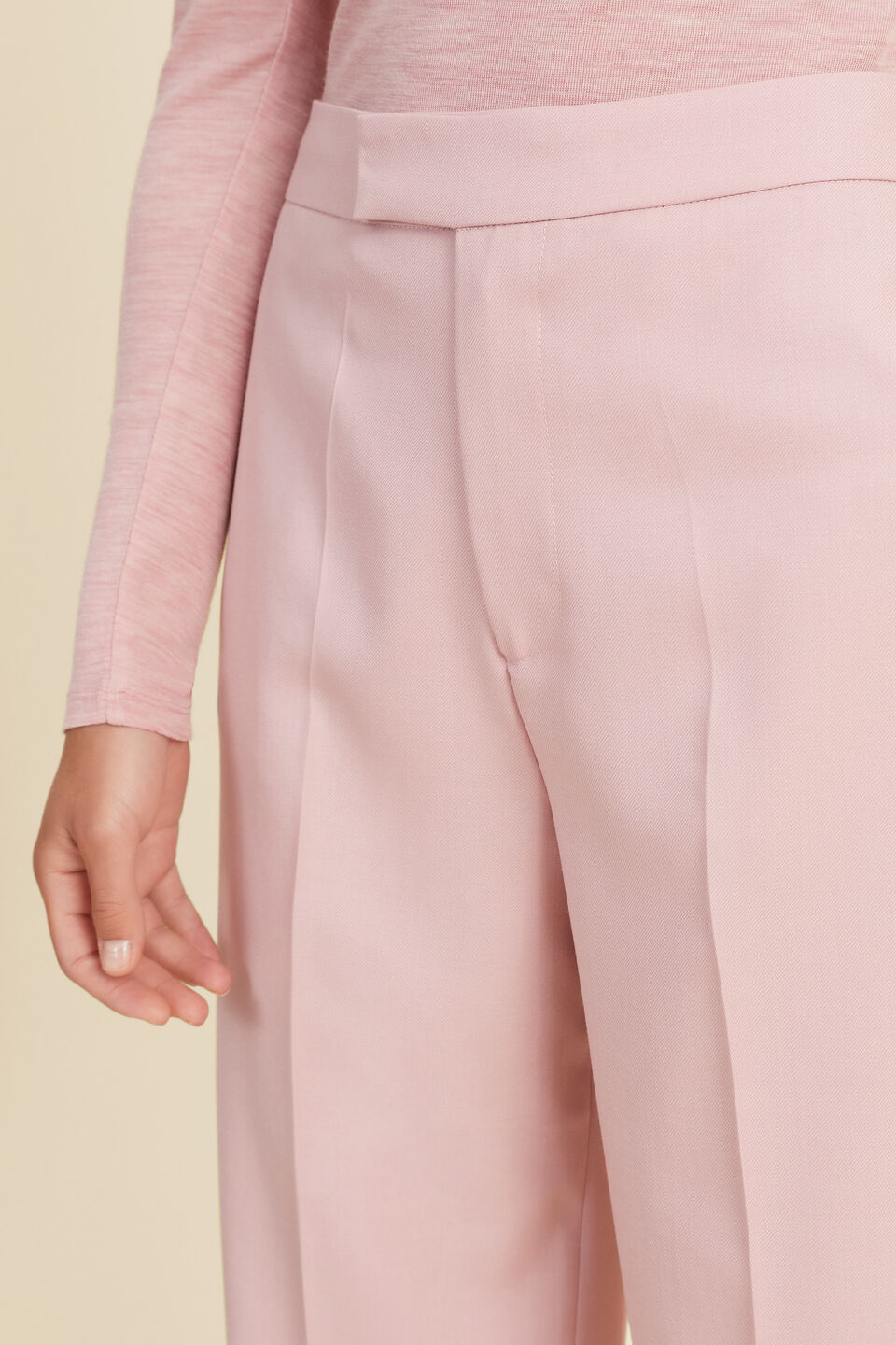 Wool Blend Wide Leg Pant   Soft Berry