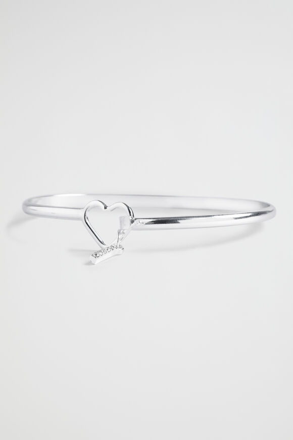Silver Initial Bangle  I  hi-res