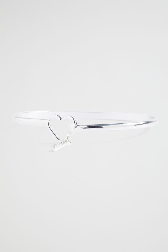 Silver Initial Bangle  I  hi-res