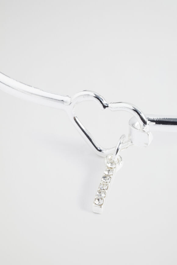 Silver Initial Bangle  I  hi-res