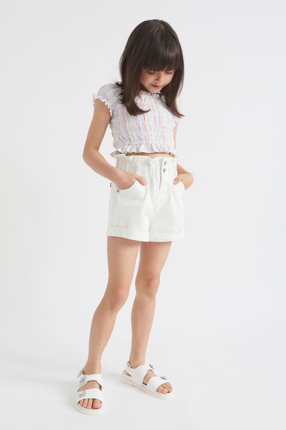 KIANA TOP in GREEN SEERSUCKER main image 1