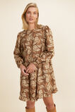 Paisley Ruffle Mini Dress   Burnt Caramel Paisley  hi-res