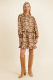 Paisley Ruffle Mini Dress   Burnt Caramel Paisley  hi-res