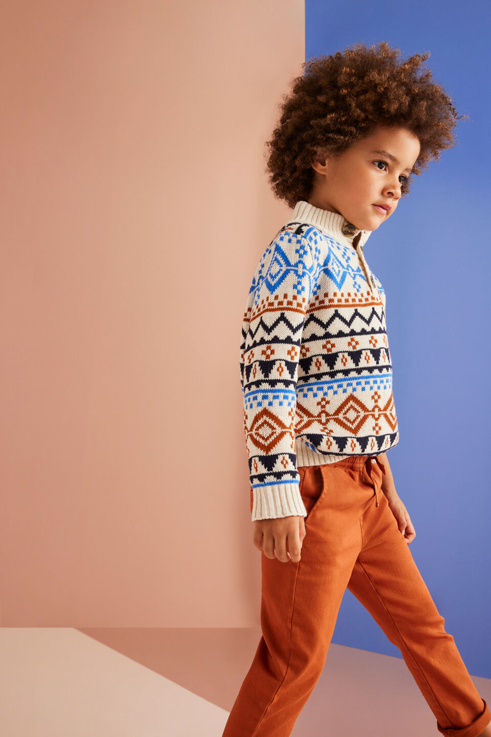 Aztec Jacquard Knit  Frost Marle