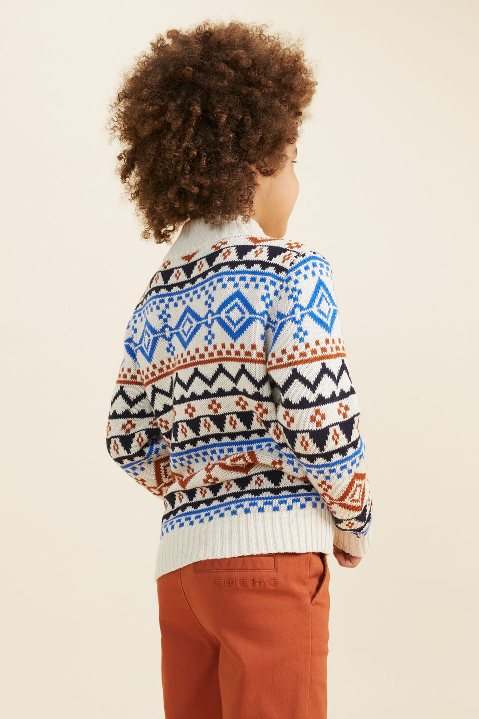 Aztec Jacquard Knit  Frost Marle