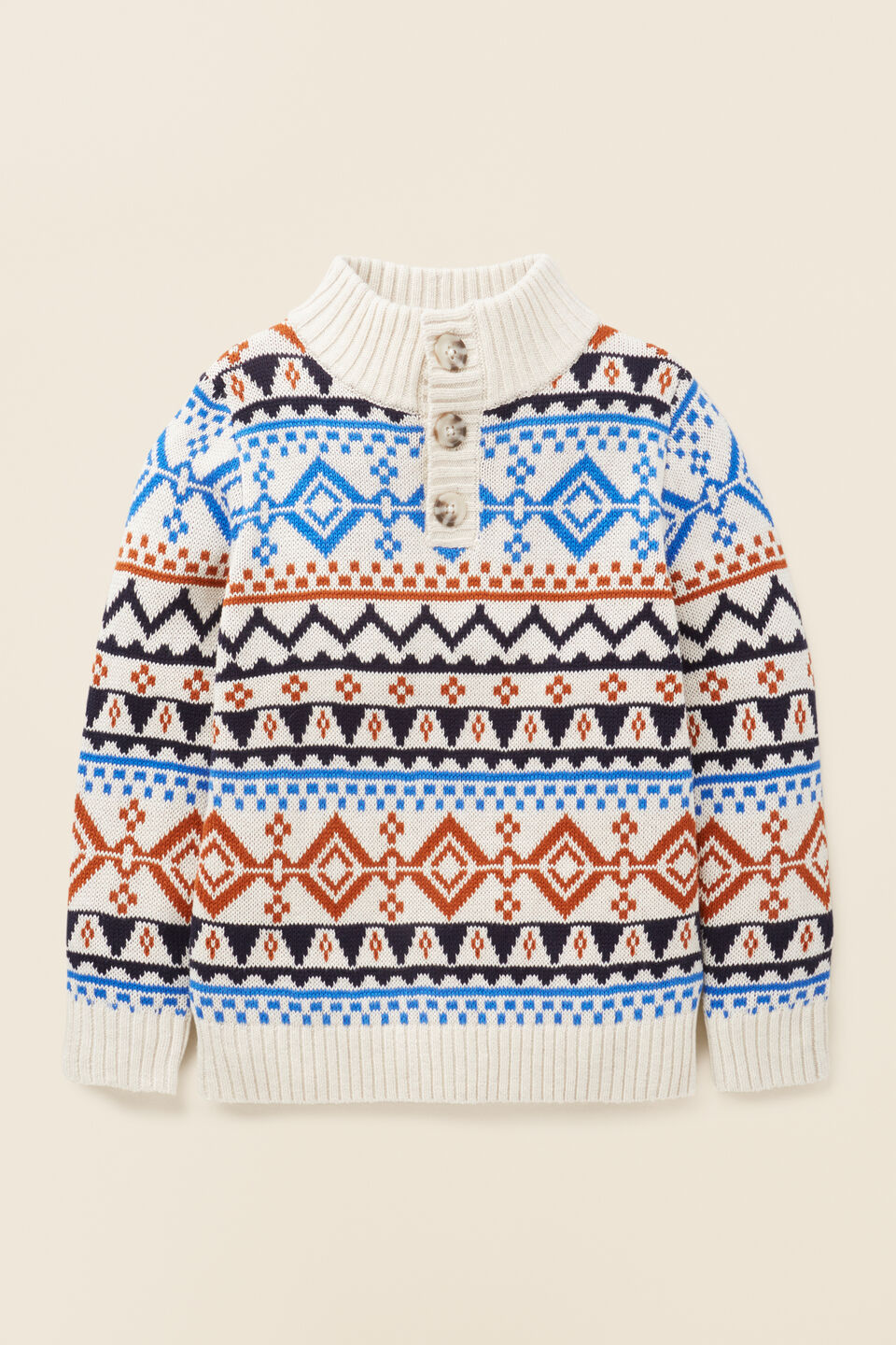 Aztec Jacquard Knit  Frost Marle