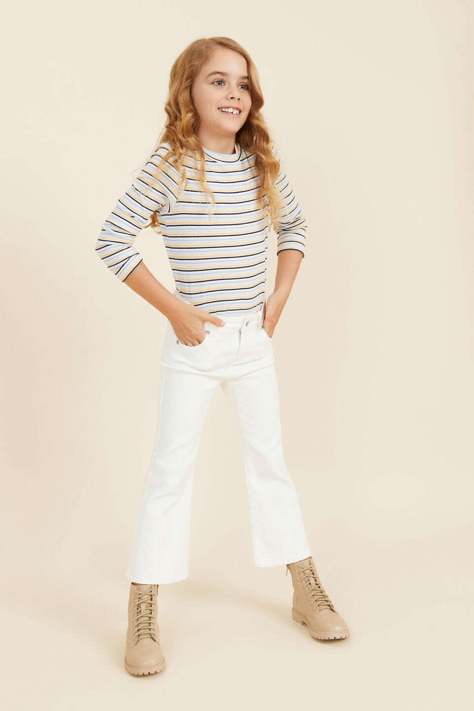 Denim Culotte  Cream Wash