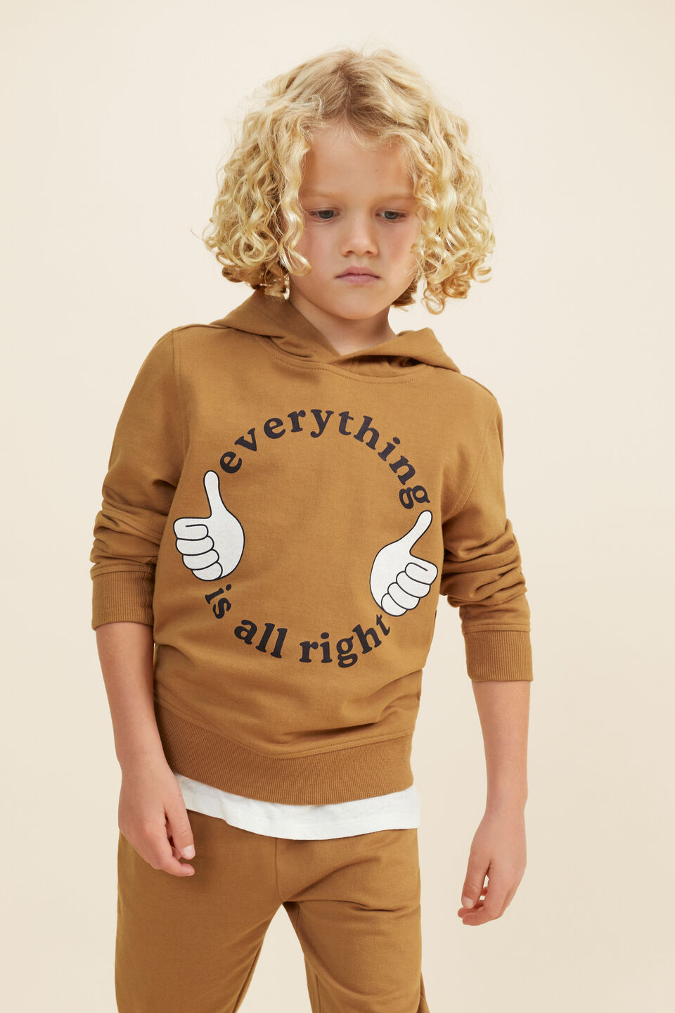 Slogan Hoodie  Honey Oak