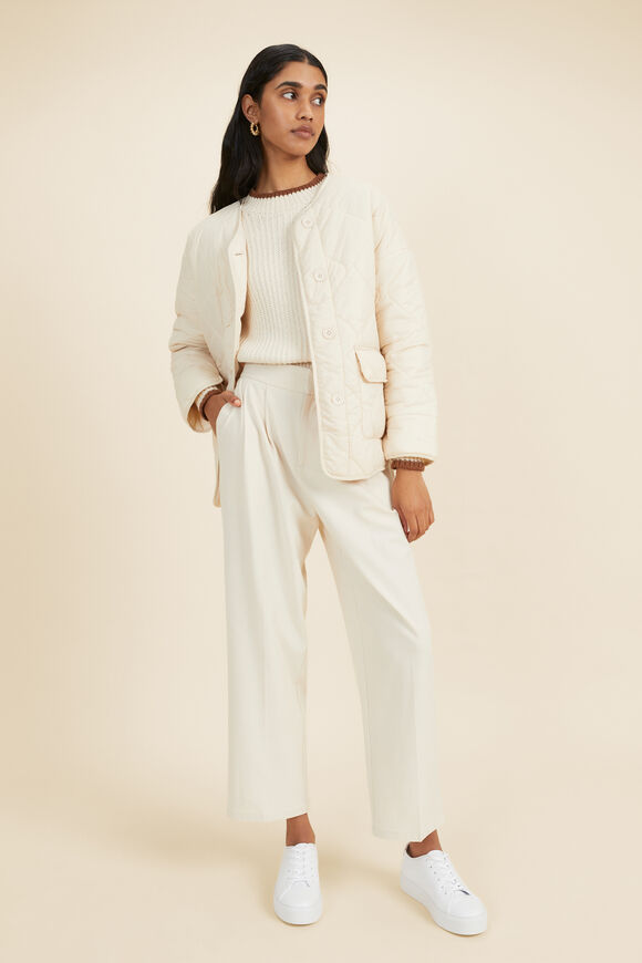 Oversized Quilted Jacket  Pebble Cream  hi-res