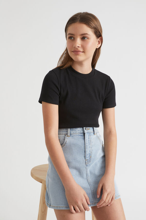 Core Rib Tee  Black  hi-res