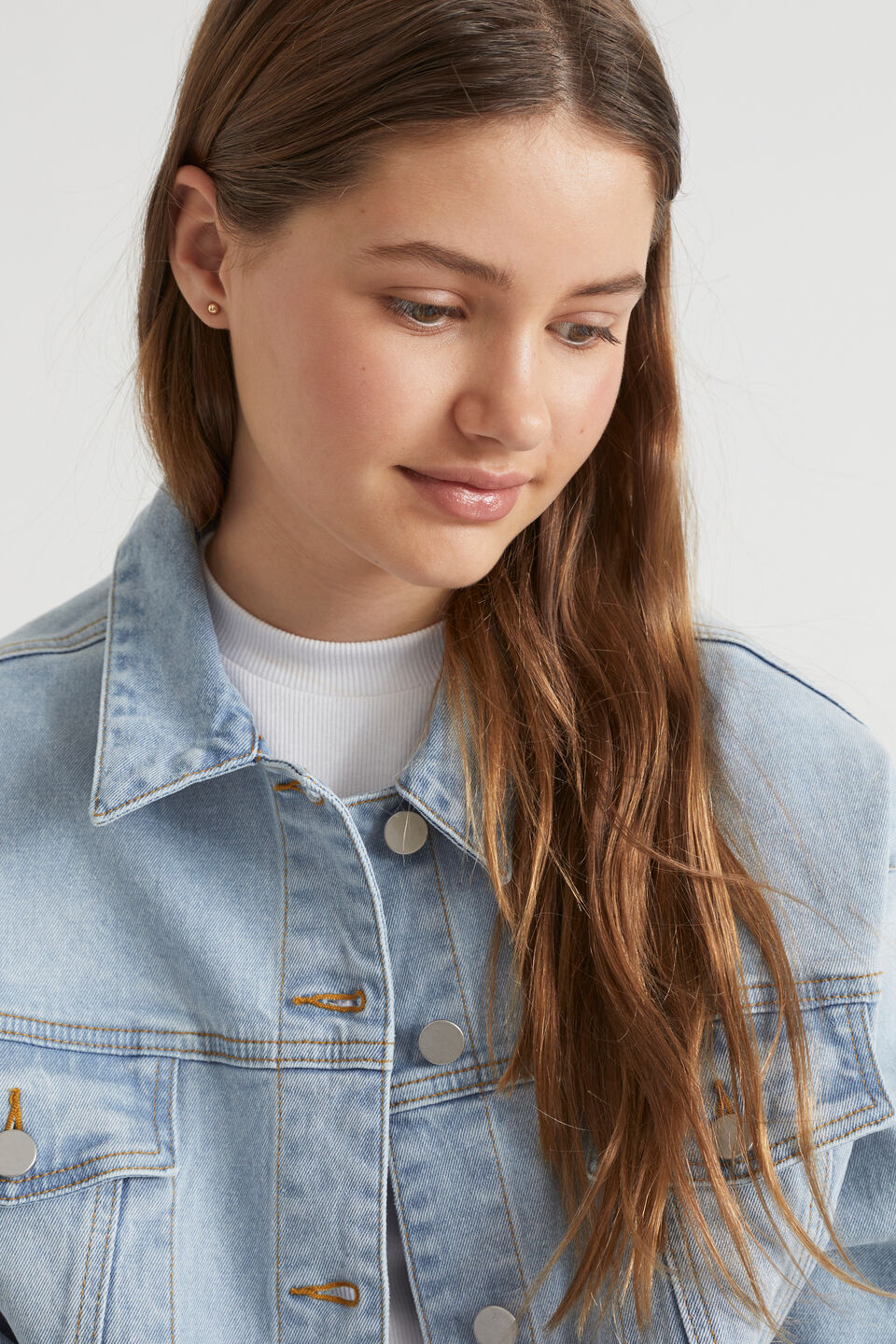 Retro Denim Jacket  Bleach Wash