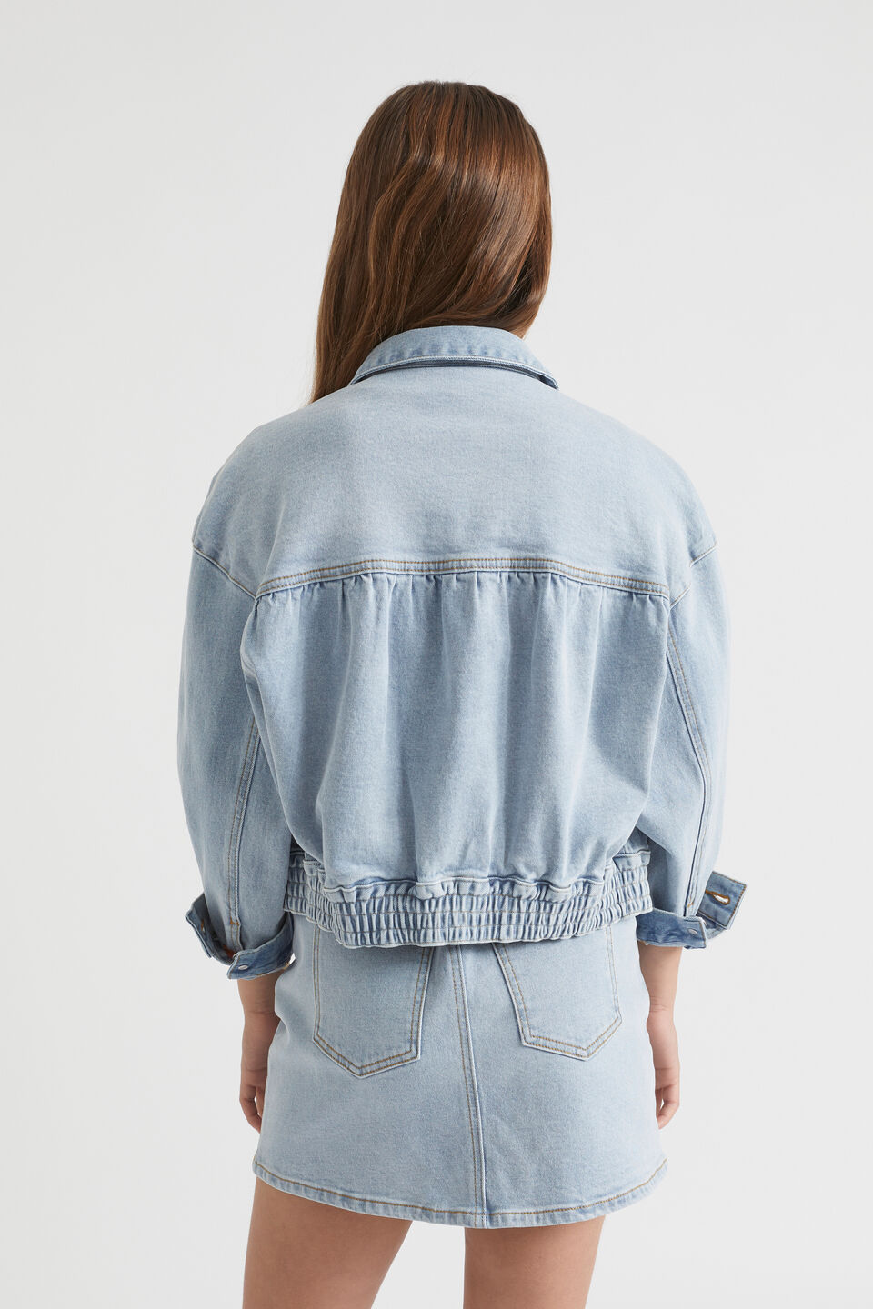 Retro Denim Jacket  Bleach Wash