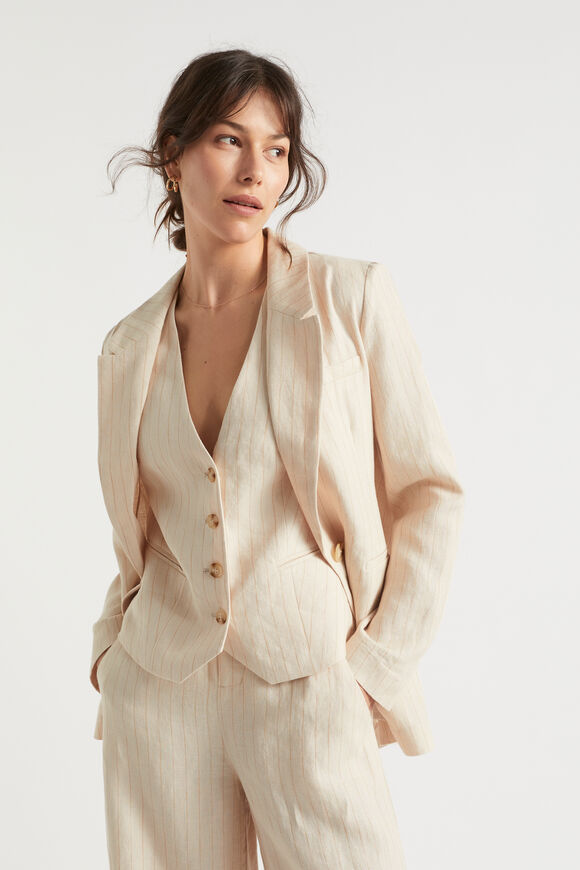 Linen Blazer  Magnolia Stripe  hi-res