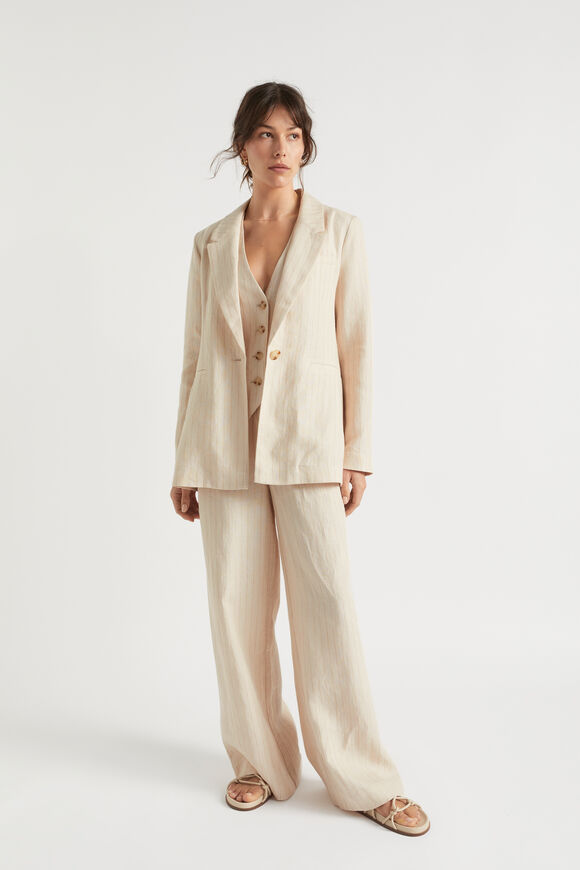 Linen Blazer  Magnolia Stripe  hi-res