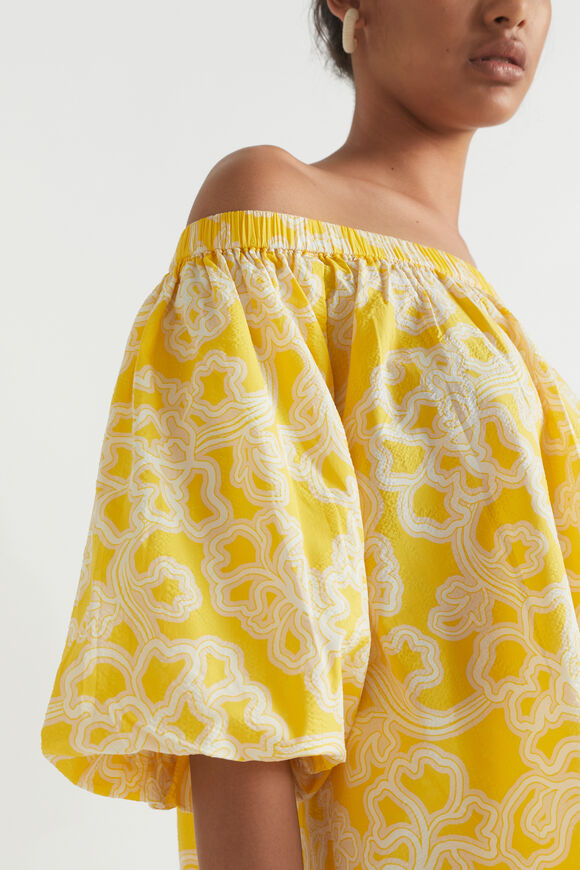 Floral Elasticated Top  Gold Amber Floral  hi-res