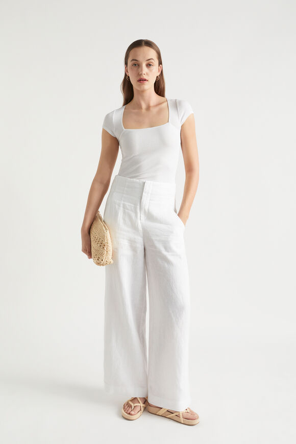 Square Neck Rib Tee  Whisper White  hi-res