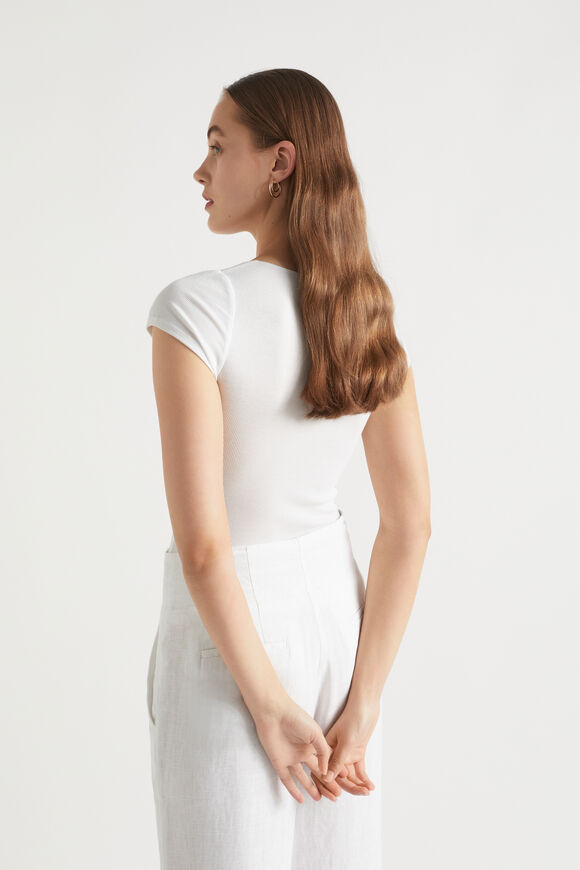 Square Neck Rib Tee  Whisper White  hi-res