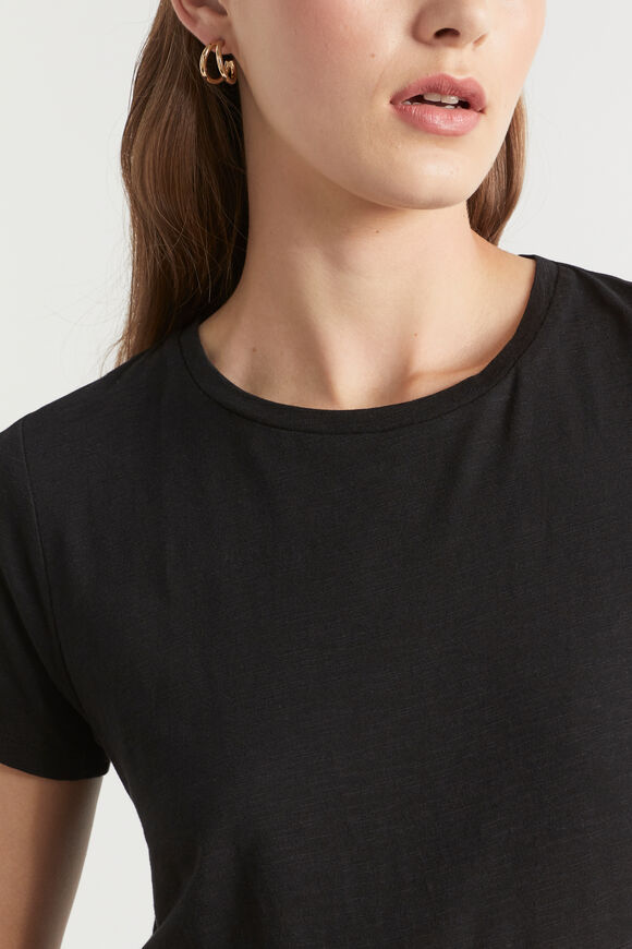 Tiered Jersey Slub Tee  Black  hi-res