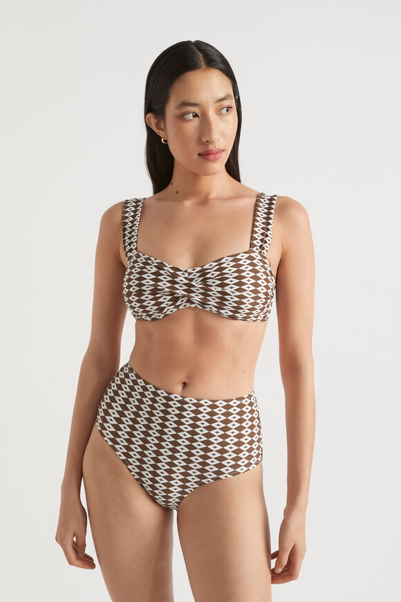 Geo Twist Bikini  Pecan Brown Geo  hi-res