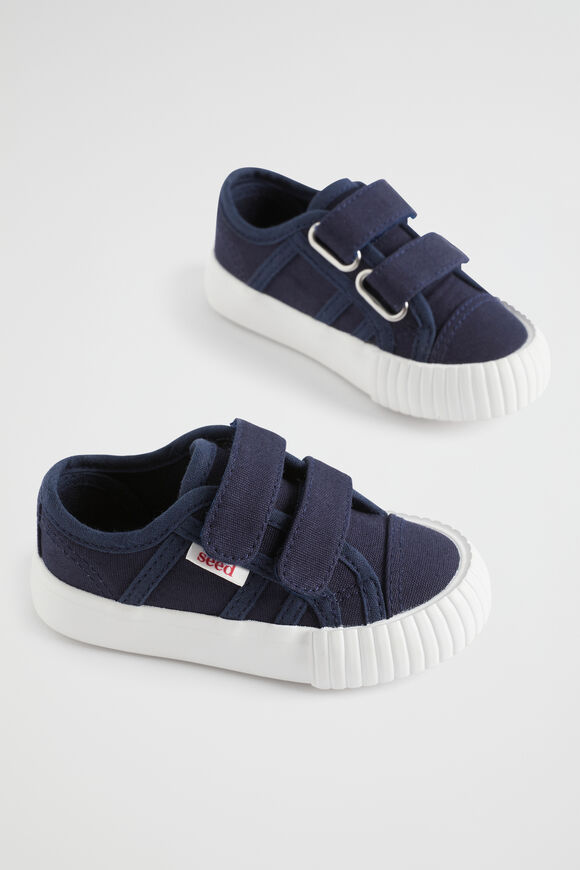 Mini Canvas Double Tab Sneaker  Navy  hi-res