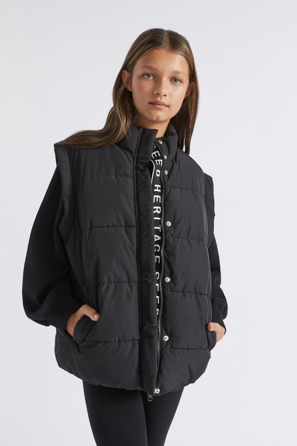 Oversized Puffa Vest  Black  hi-res