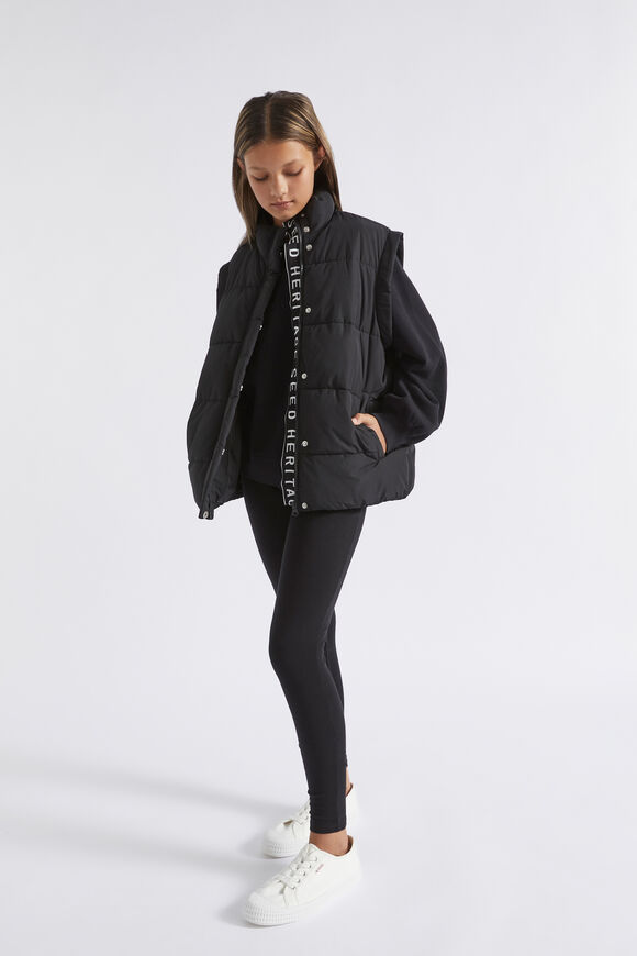 Oversized Puffa Vest  Black  hi-res