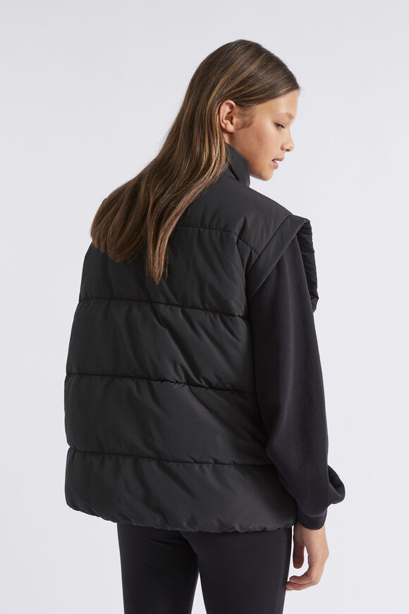 Oversized Puffa Vest  Black  hi-res
