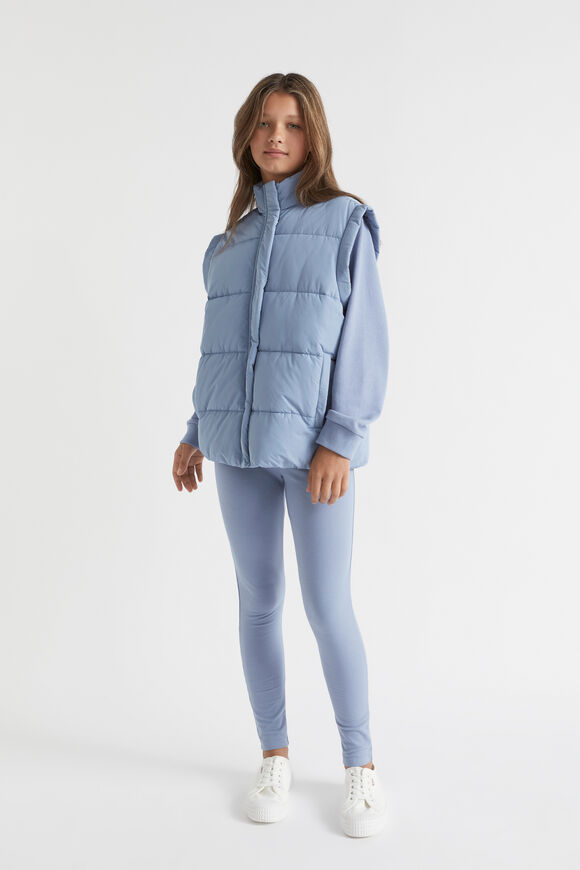 Oversized Puffa Vest  Powder Blue  hi-res