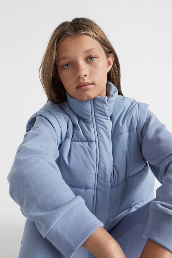 Oversized Puffa Vest  Powder Blue  hi-res