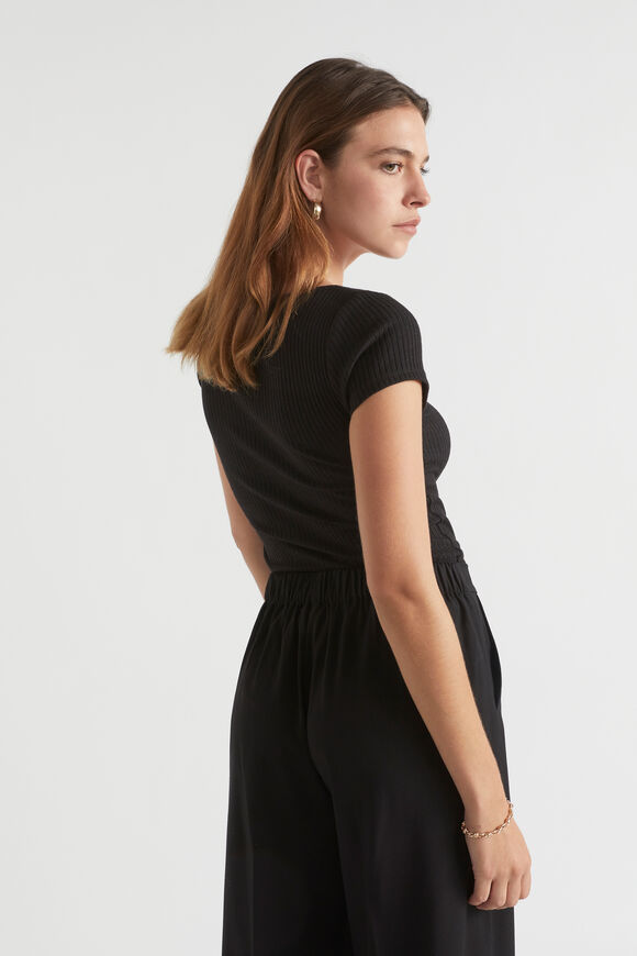 Ribbed Sweetheart Tee  Black  hi-res