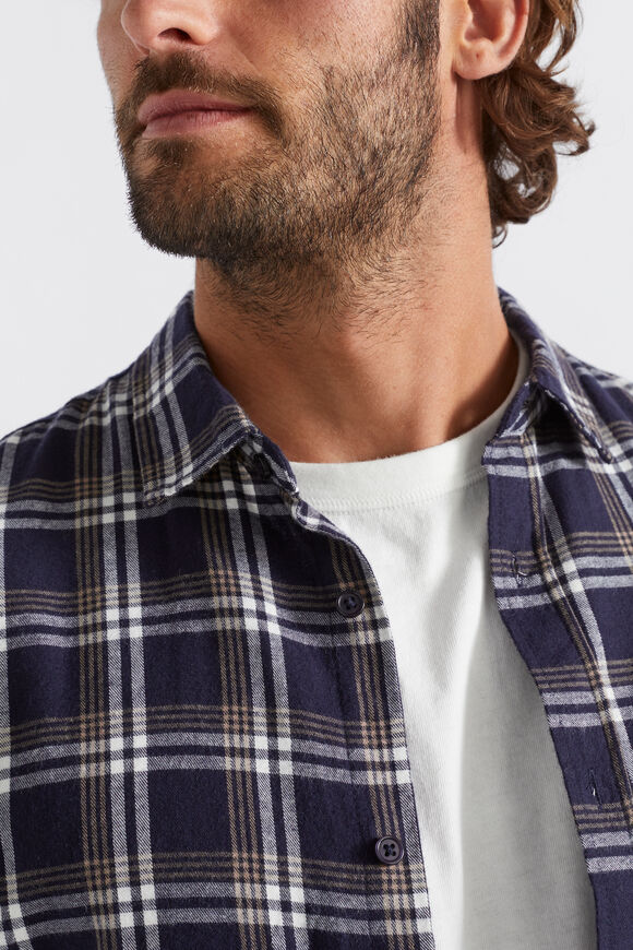 Brushed Check Shirt  Midnight Blue  hi-res