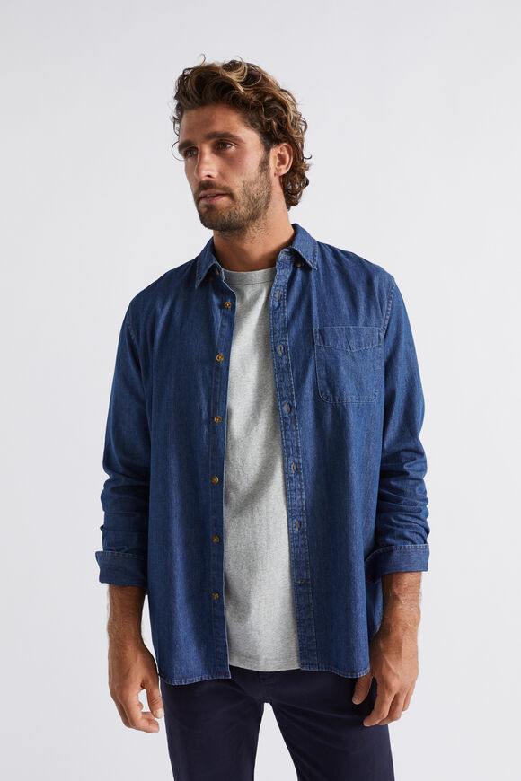 Relaxed Denim Shirt  Mid Wash  hi-res