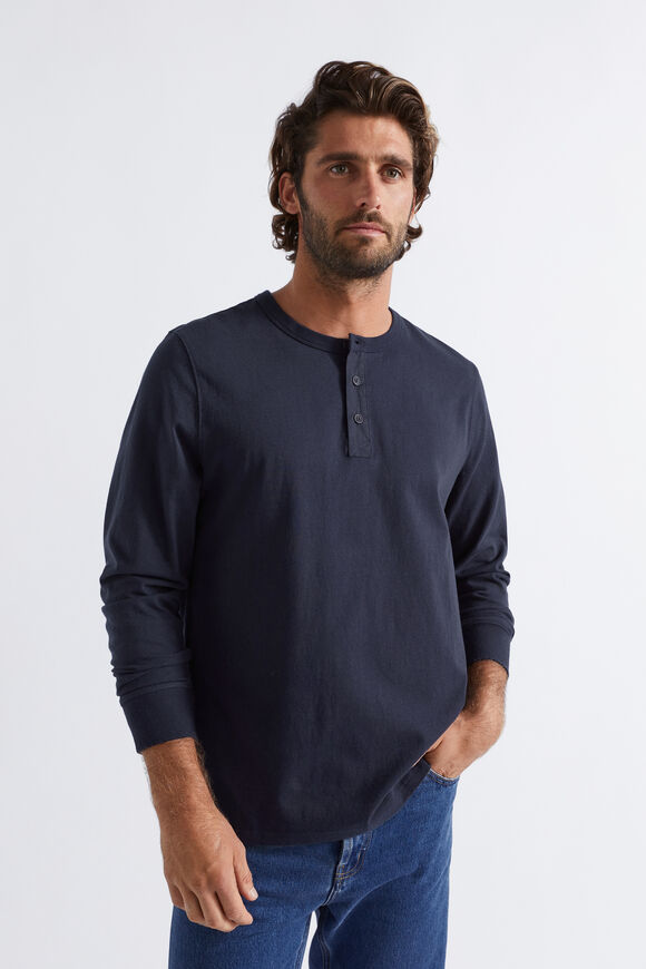 Henley Tee  Midnight Blue  hi-res