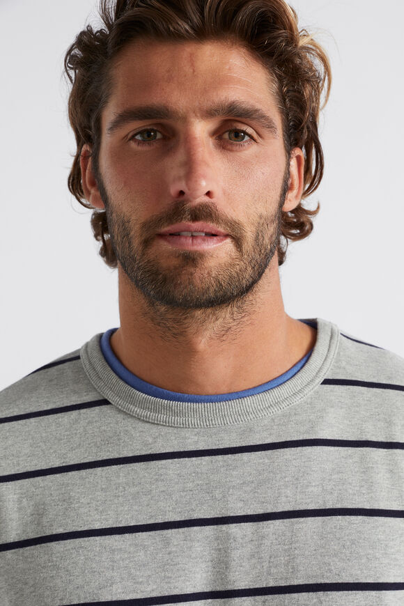 Stripe Tee  Grey Marle  hi-res