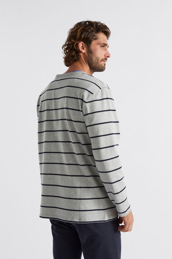 Stripe Tee  Grey Marle  hi-res