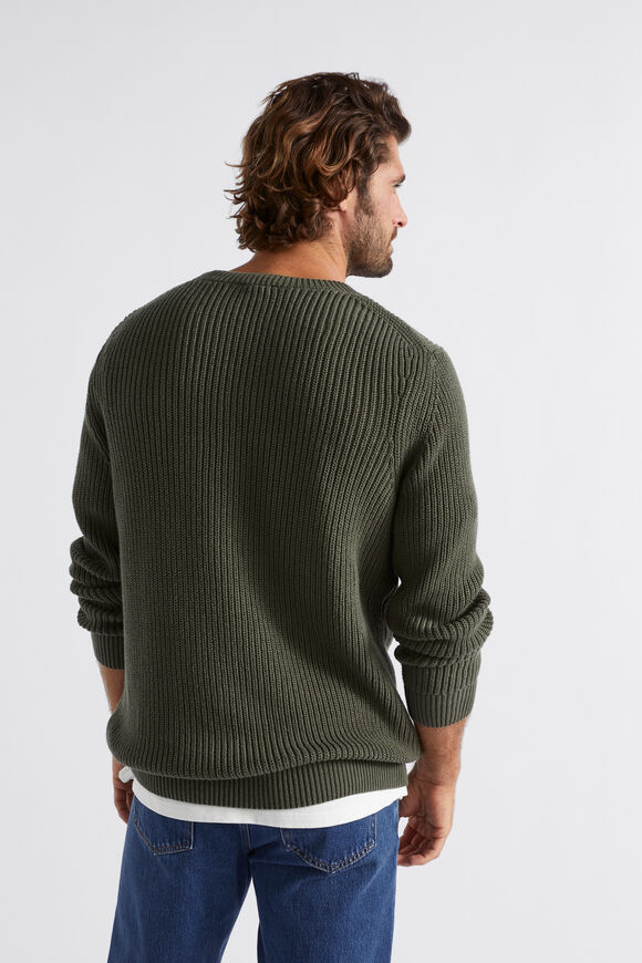 Raglan Knit Sweater  Dark Khaki  hi-res