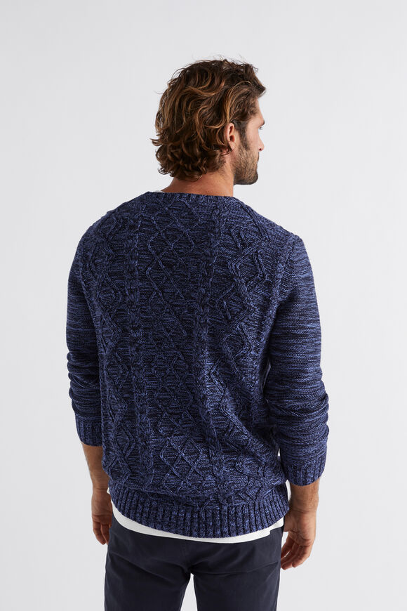 Cable Knit Sweater  Midnight Blue  hi-res