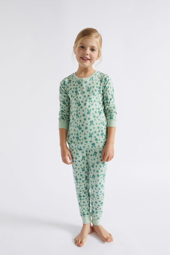 Spotted Bunny Pyjama  Sage  hi-res