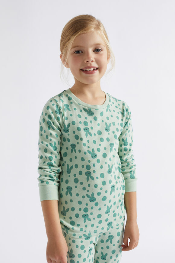 Spotted Bunny Pyjama  Sage  hi-res