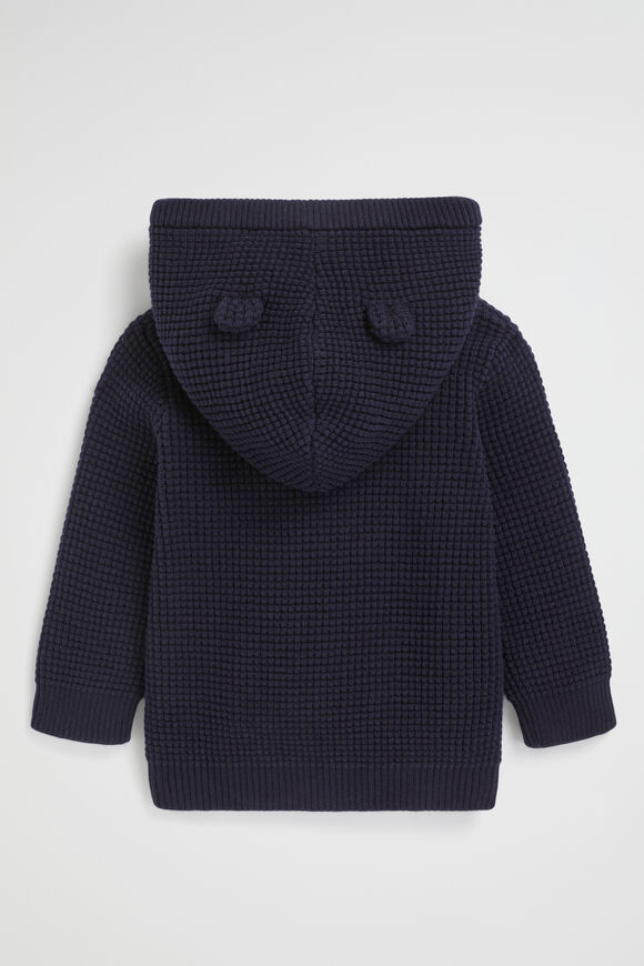 Waffle Zip Knit  Midnight Blue  hi-res