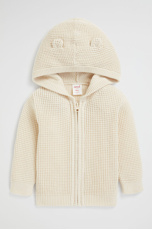 Waffle Zip Knit  Rich Cream  hi-res