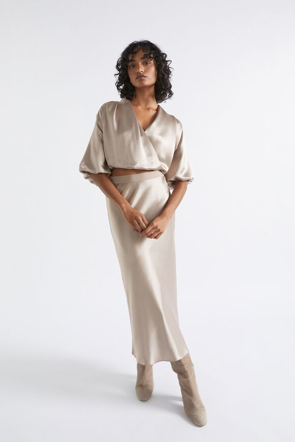 Satin Drape Blouse  Light Storm  hi-res