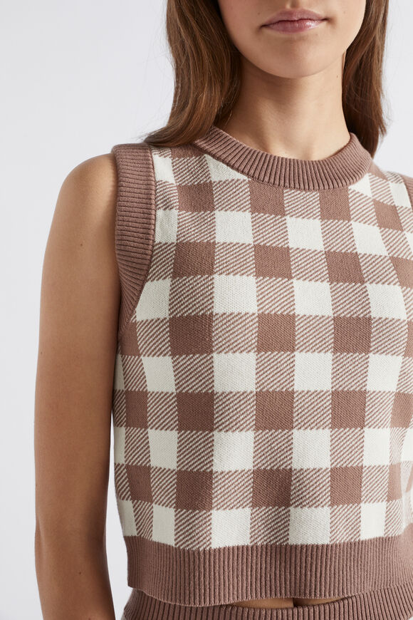 Check Vest  Cocoa Check  hi-res