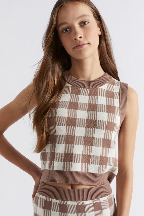 Check Vest  Cocoa Check  hi-res