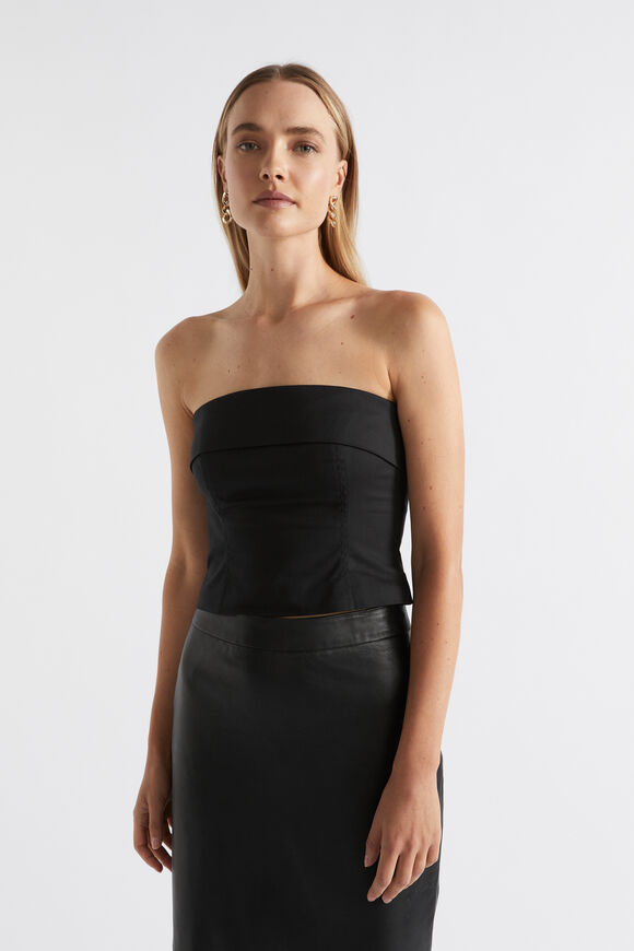 Sateen Structured Bodice  Black  hi-res