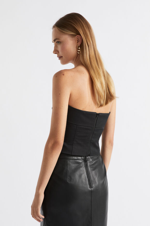 Sateen Structured Bodice  Black  hi-res