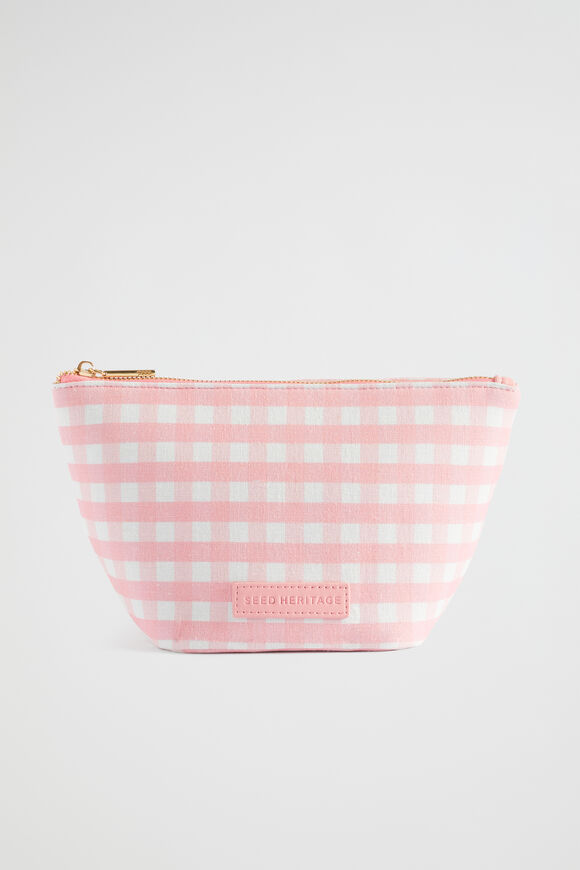 Gingham Cosmetic Bag  Peony  hi-res