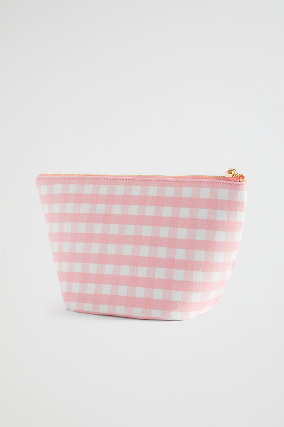 Gingham Cosmetic Bag  Peony  hi-res