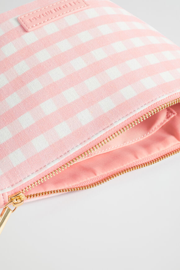 Gingham Cosmetic Bag  Peony  hi-res